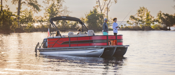Fish 223 Bentley pontoon rental from Walker Marine